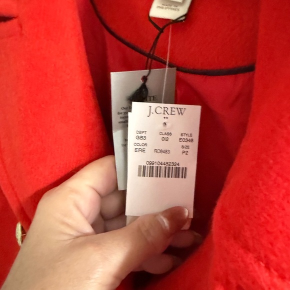 J.Crew Petite Red Wool Peacoat – Gold Buttons, Holiday Chic - Picture 4 of 7